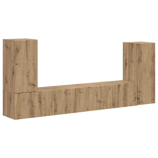 TV Cabinet Set 4 pcs Artisan Oak Engineered Wood TV Cabinet Set 4 pcs Artisan Oak Engineered Wood