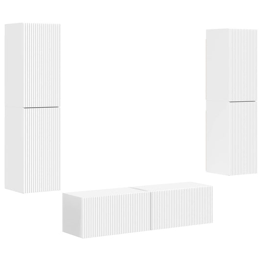 TV Cabinet Set 6 pcs White Engineered Wood TV Cabinet Set 6 pcs White Engineered Wood