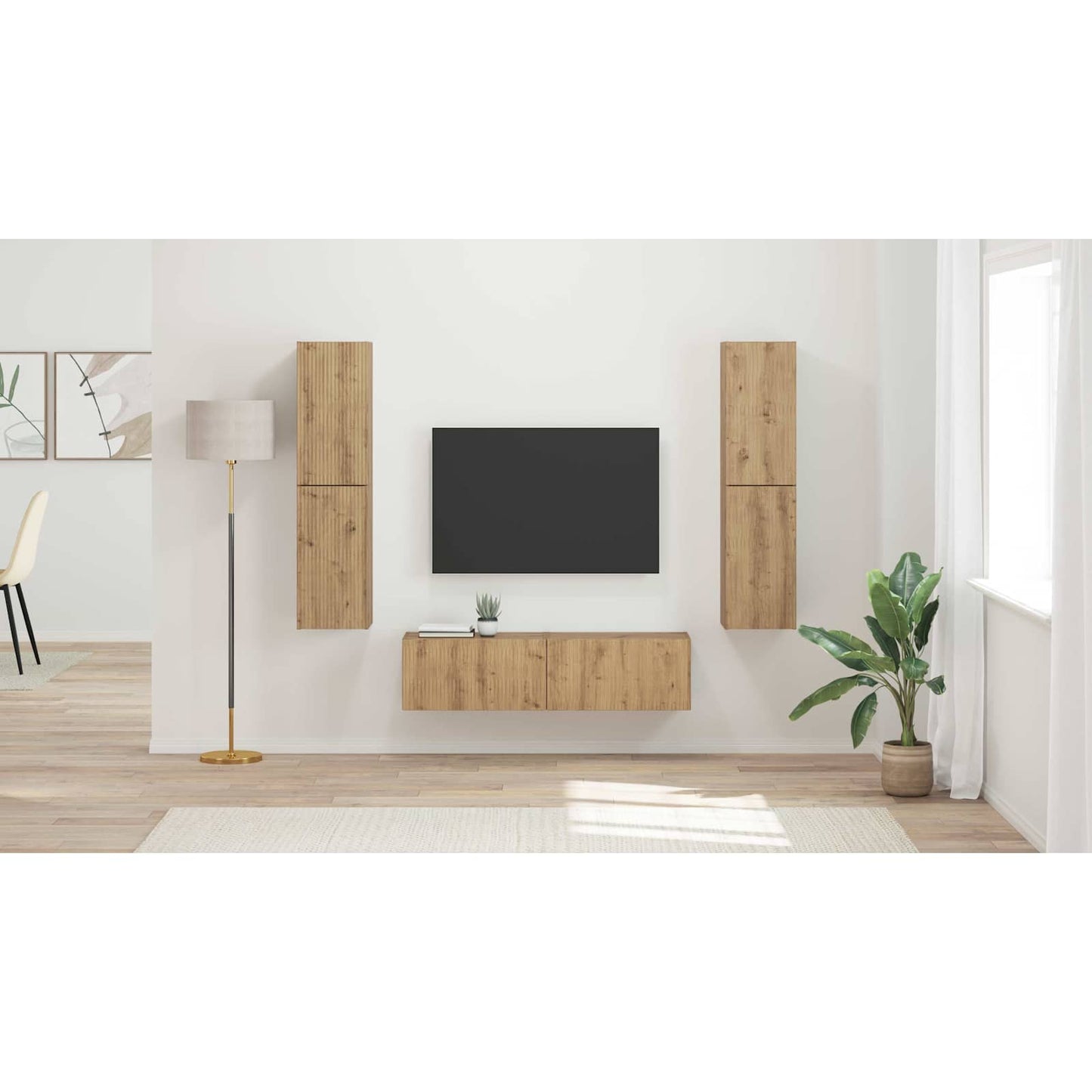 TV Cabinet Set 6 pcs Artisan Oak Engineered Wood