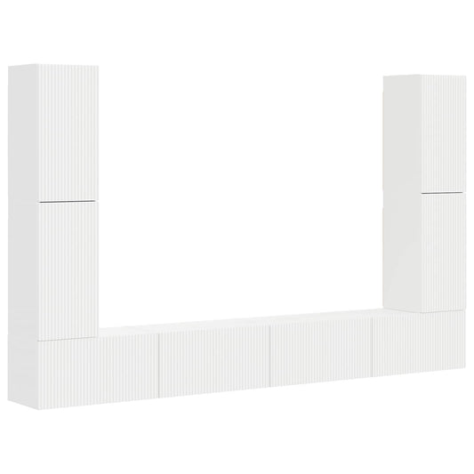 TV Cabinet Set 8 pcs White Engineered Wood TV Cabinet Set 8 pcs White Engineered Wood
