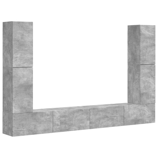 TV Cabinet Set 8 pcs Concrete Grey Engineered Wood TV Cabinet Set 8 pcs Concrete Grey Engineered Wood