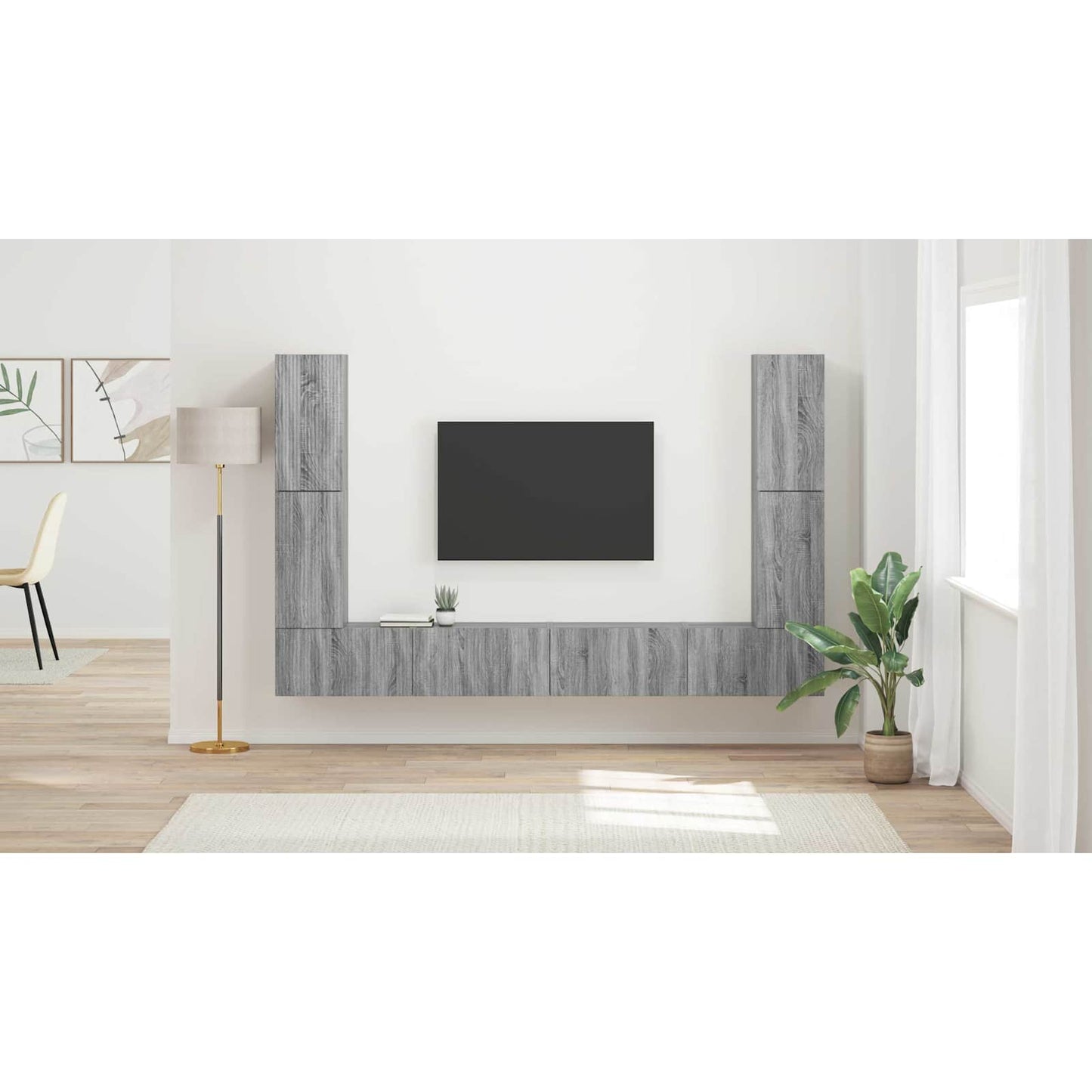 TV Cabinet Set 8 pcs Grey Sonoma Engineered Wood