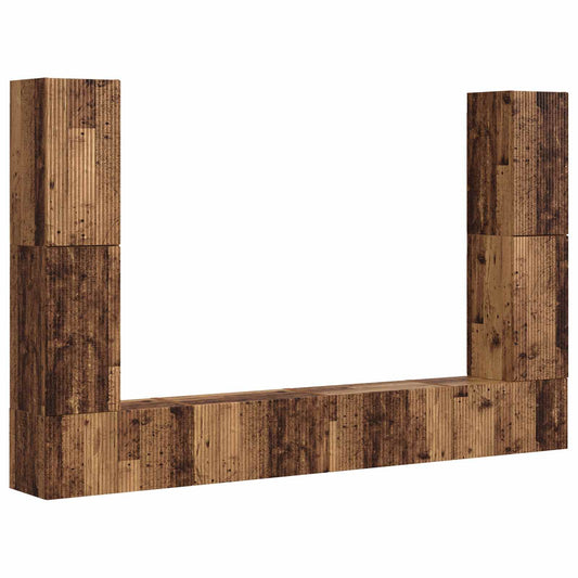TV Cabinet Set 8 pcs Old Wood Engineered Wood TV Cabinet Set 8 pcs Old Wood Engineered Wood