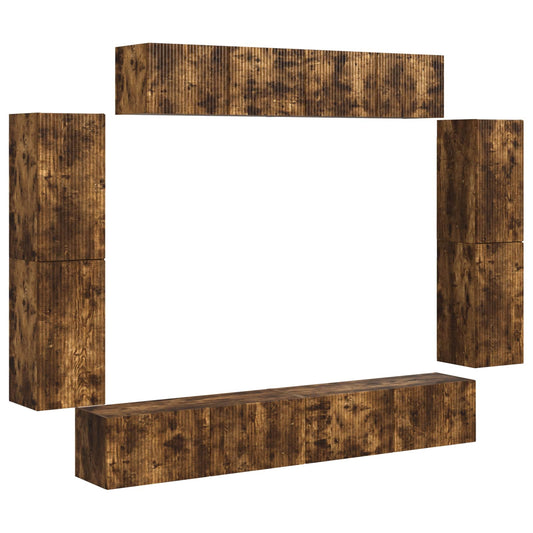 TV Cabinet 8 pcs Smoked Oak TV Cabinet 8 pcs Smoked Oak