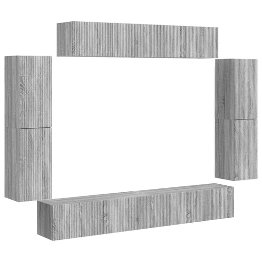 TV Cabinet 8 pcs Grey Sonoma TV Cabinet 8 pcs Grey Sonoma