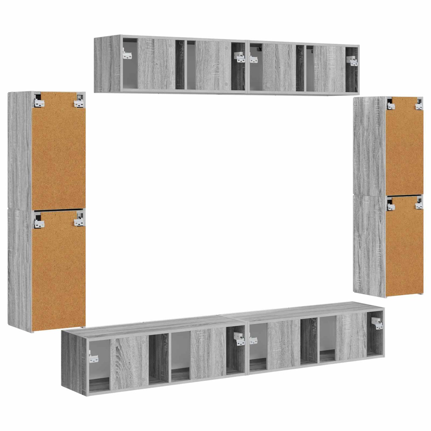 TV Cabinet 8 pcs Grey Sonoma