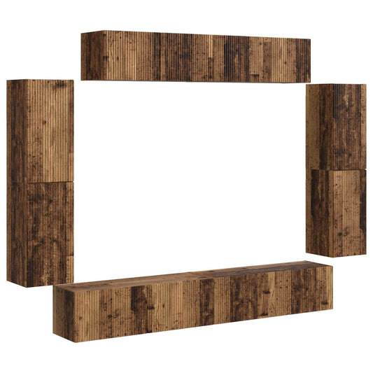 TV Cabinet 8 pcs Old Wood TV Cabinet 8 pcs Old Wood