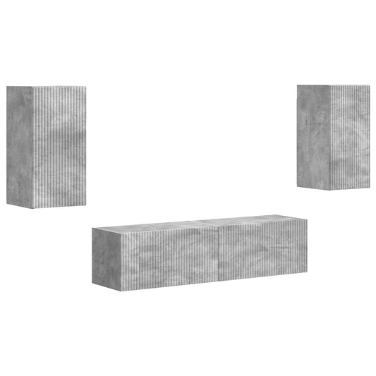TV Cabinet Set 4 pcs Concrete Grey Engineered Wood TV Cabinet Set 4 pcs Concrete Grey Engineered Wood