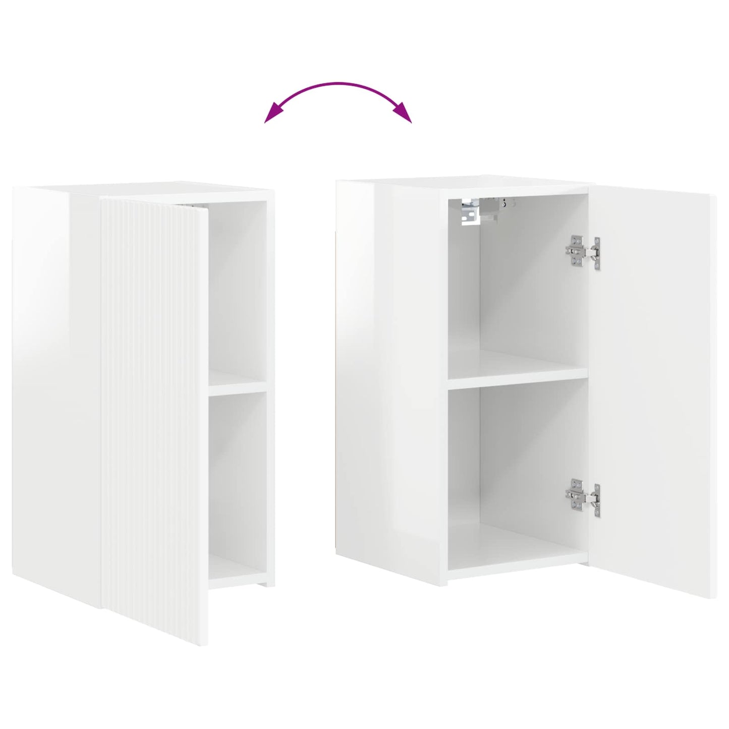 TV Cabinet Set 4 pcs High Gloss White Engineered Wood