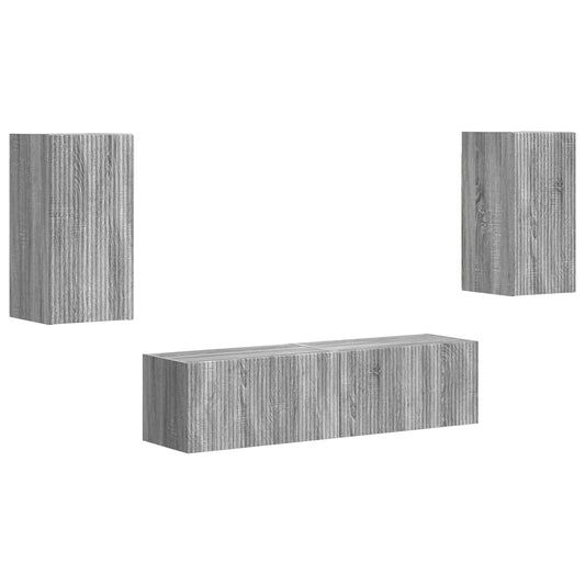 TV Cabinet Set 4 pcs Grey Sonoma Engineered Wood TV Cabinet Set 4 pcs Grey Sonoma Engineered Wood