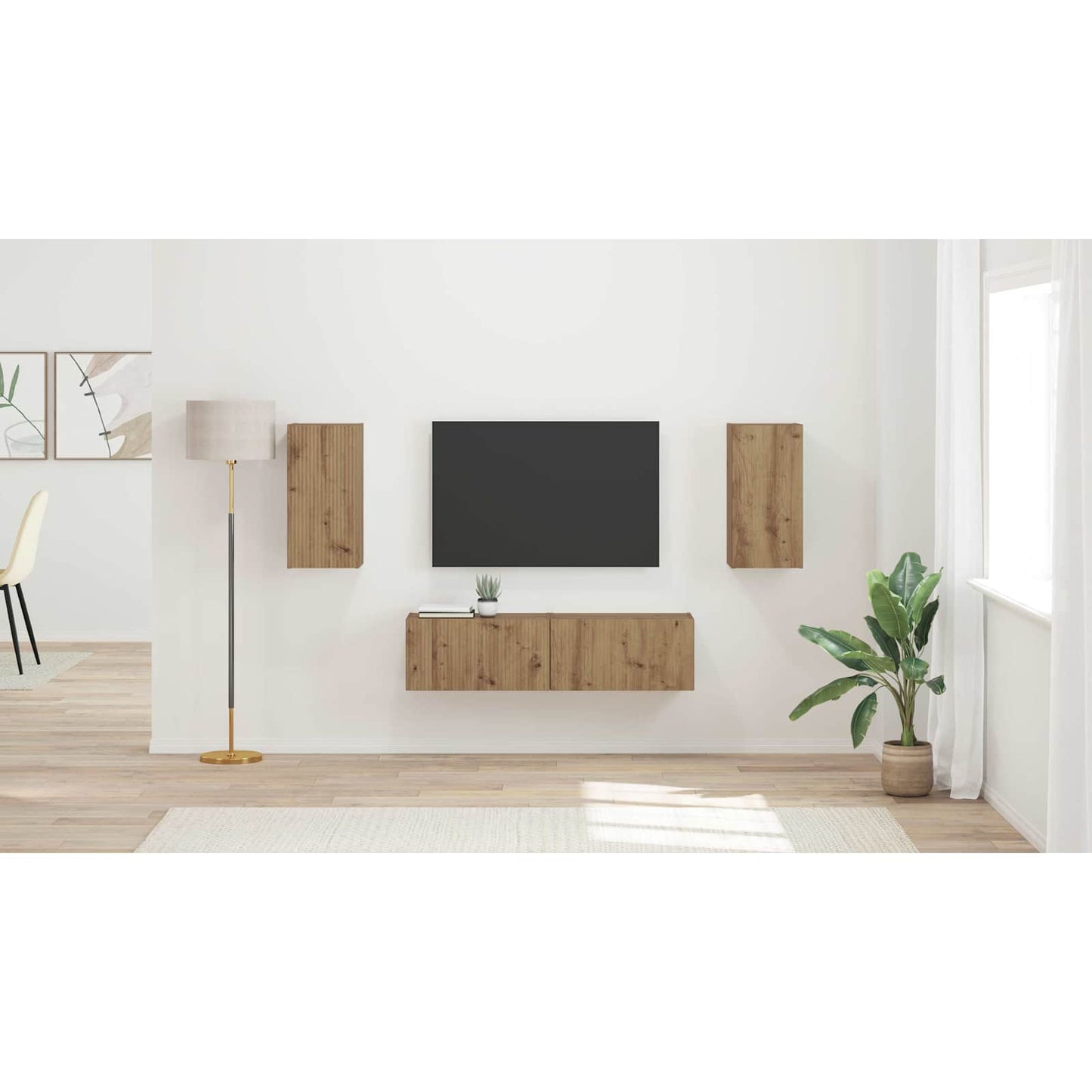 TV Cabinet Set 4 pcs Artisan Oak Engineered Wood