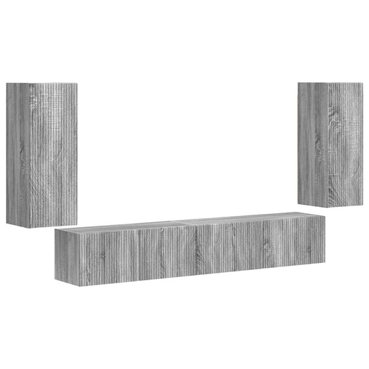 TV Cabinet Set 4 pcs Grey Sonoma Engineered Wood TV Cabinet Set 4 pcs Grey Sonoma Engineered Wood