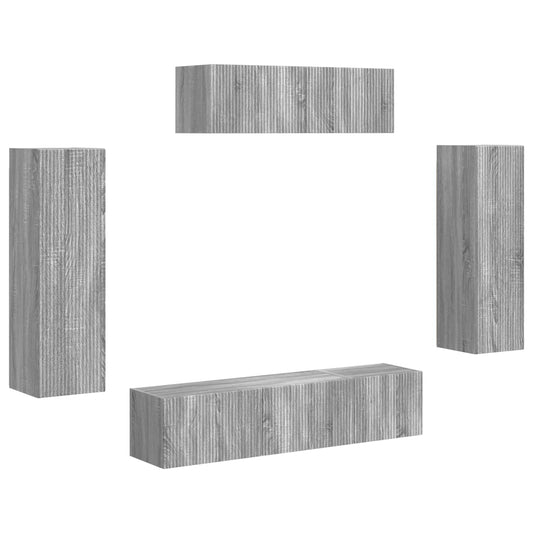 TV Cabinet 5 pcs Grey Sonoma TV Cabinet 5 pcs Grey Sonoma