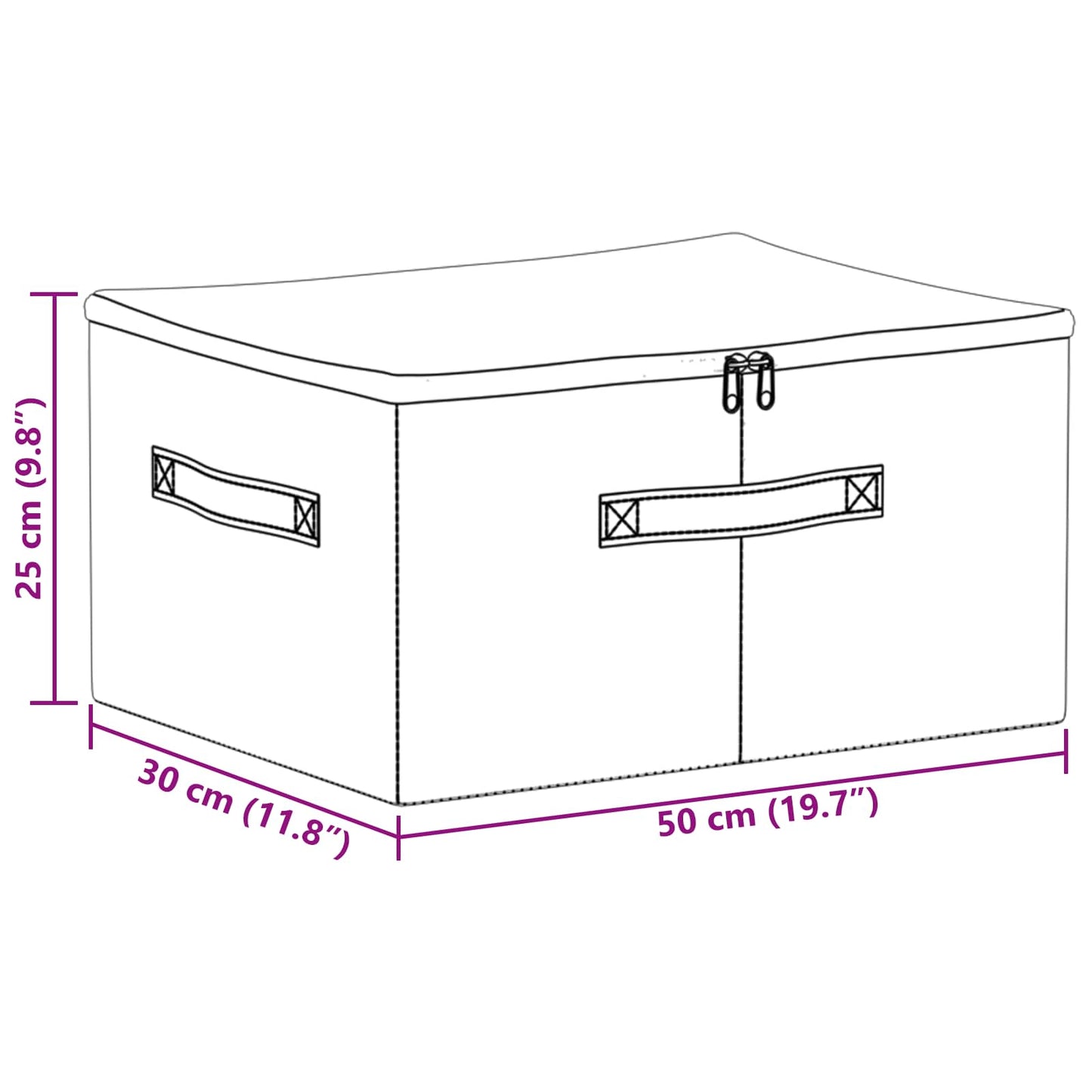 Storage Box 24 pcs Cream 50 x 30 x 25 cm Non-woven fabric