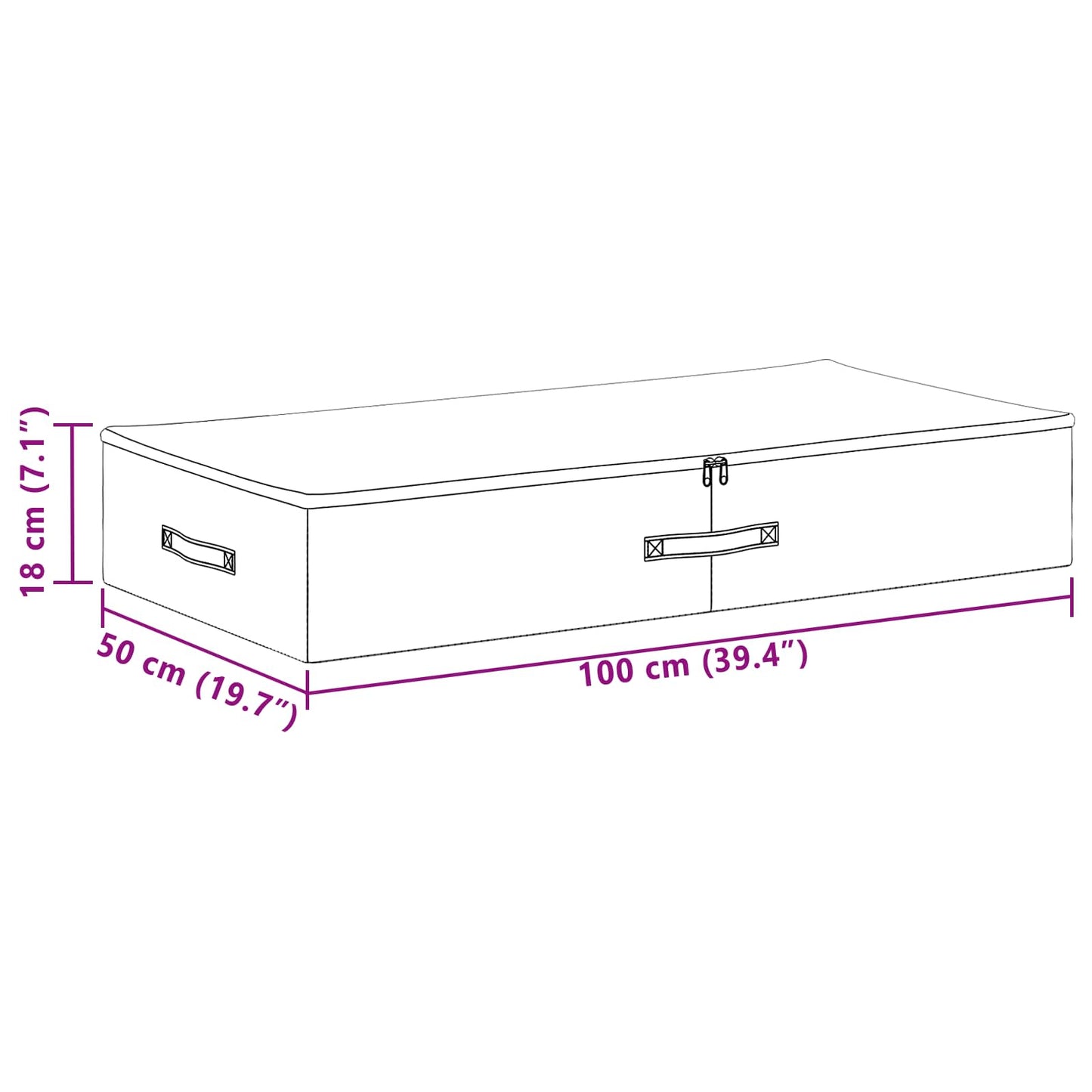 Storage Box 2 pcs Cream 100 x 50 x 18 cm Non-woven fabric