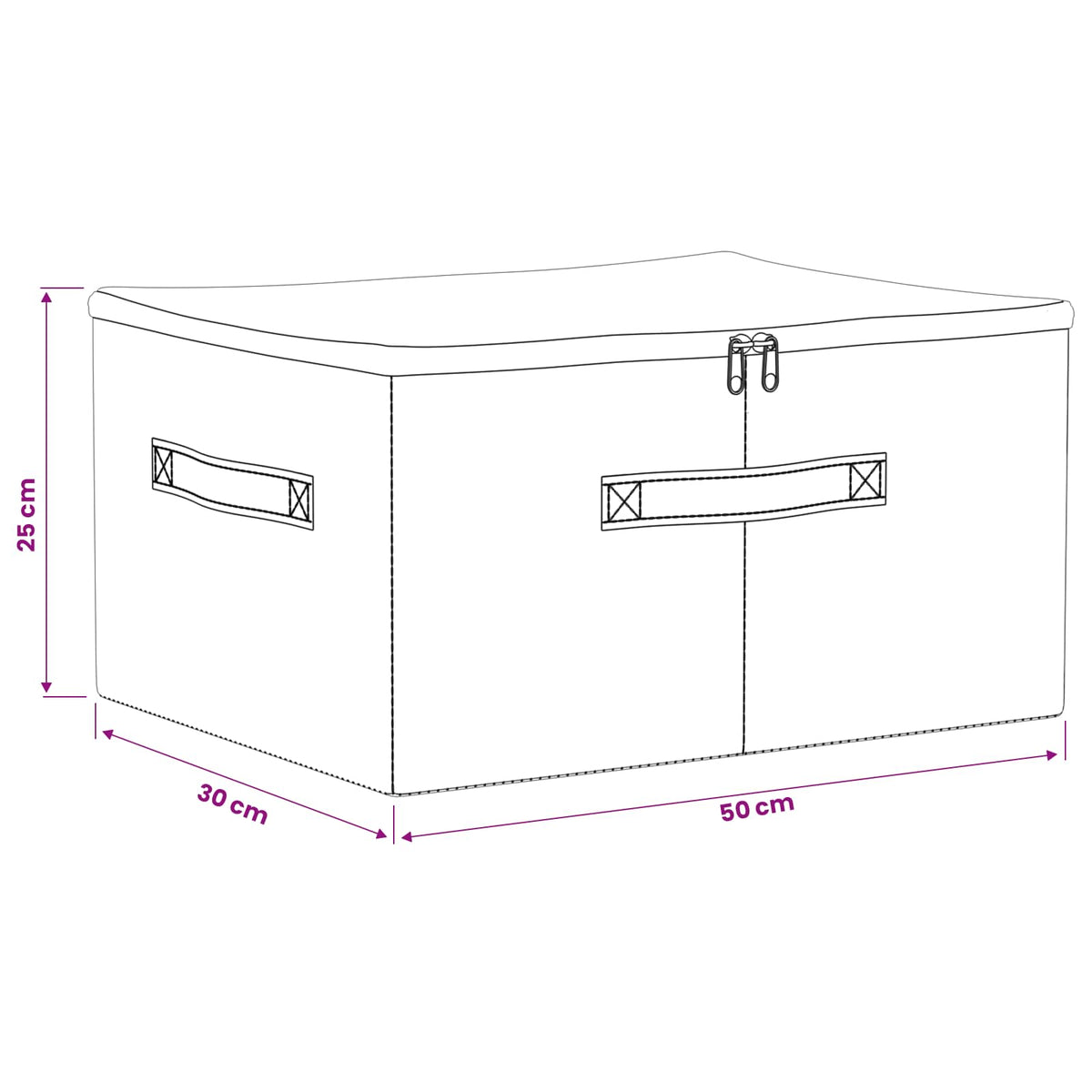 Storage Box 6 pcs Non-woven fabric 50 x 30 x 25 cm 37.5 L Grey