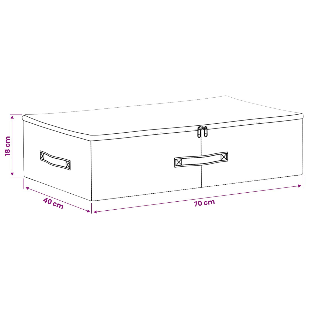 Storage Box 6 pcs Non-woven fabric 70 x 40 x 18 cm 50.4 L Grey