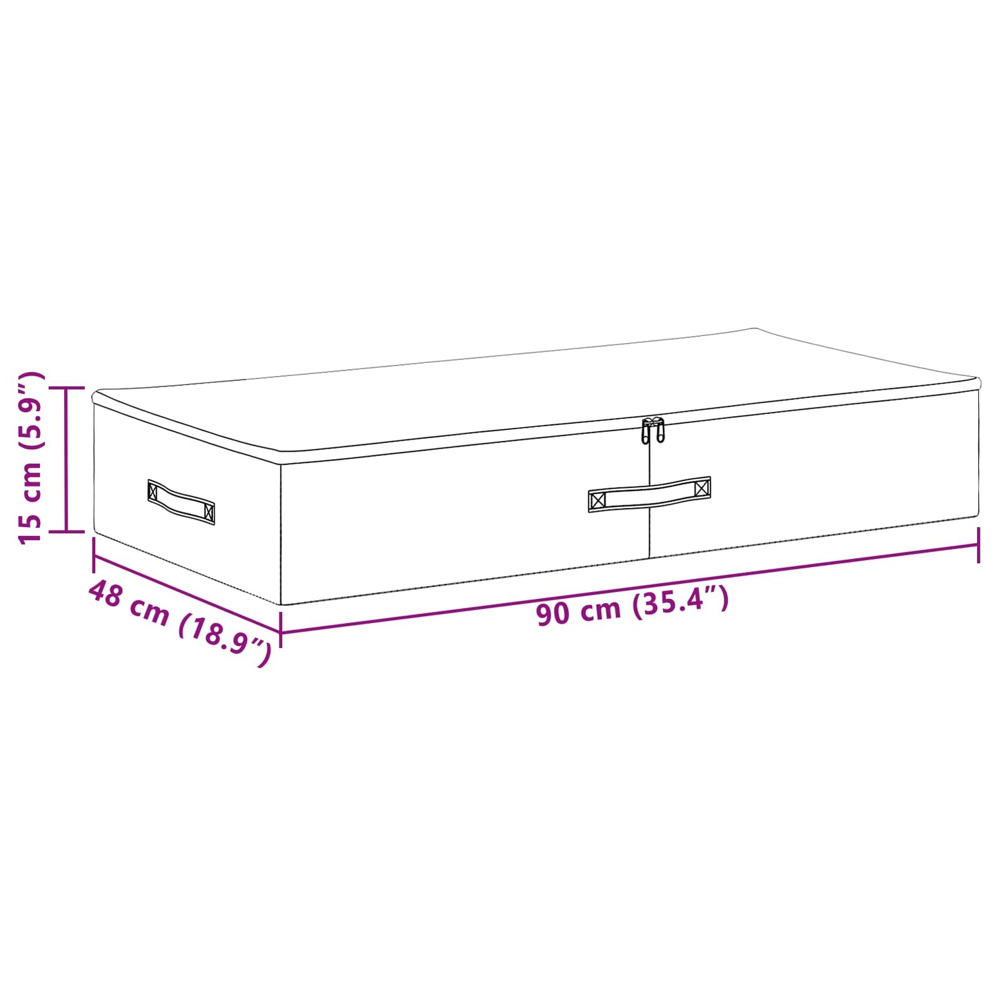 Storage Box Grey 90 x 48 x 15 cm Non-woven fabric