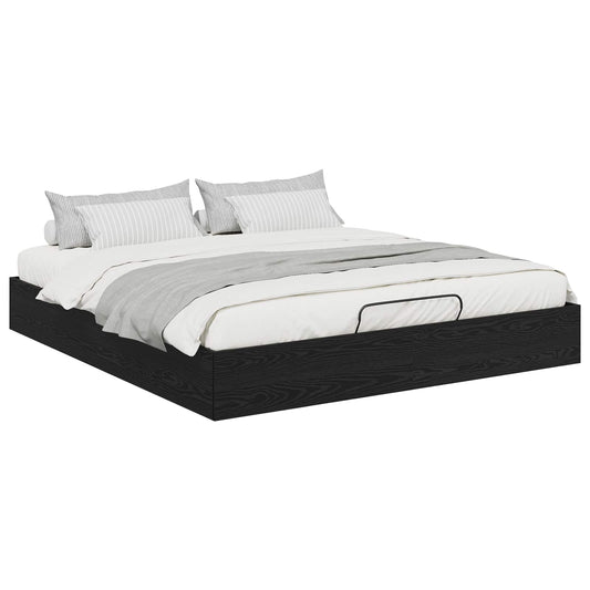 Ottoman Bed Frame Black Oak 203 x 180 x 25 cm Engineered Wood Ottoman Bed Frame Black Oak 203 x 180 x 25 cm Engineered Wood