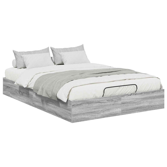Ottoman Bed Frame Grey Sonoma 203 x 140 x 25 cm Engineered Wood Ottoman Bed Frame Grey Sonoma 203 x 140 x 25 cm Engineered Wood