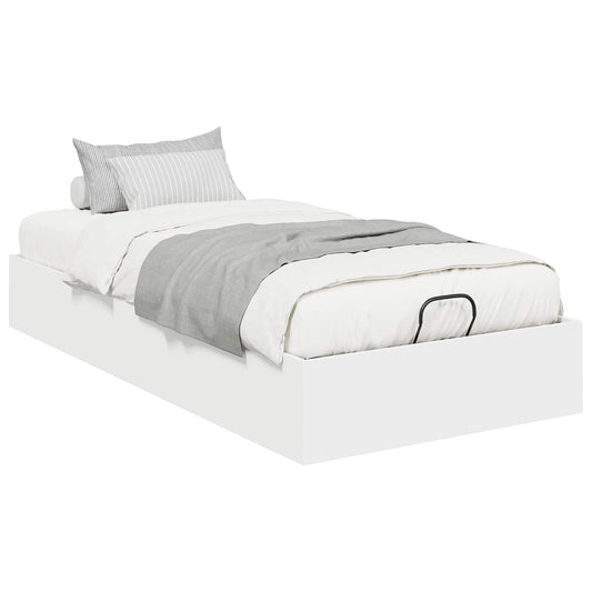 Ottoman Bed Frame White 203 x 90 x 25 cm Engineered Wood Ottoman Bed Frame White 203 x 90 x 25 cm Engineered Wood