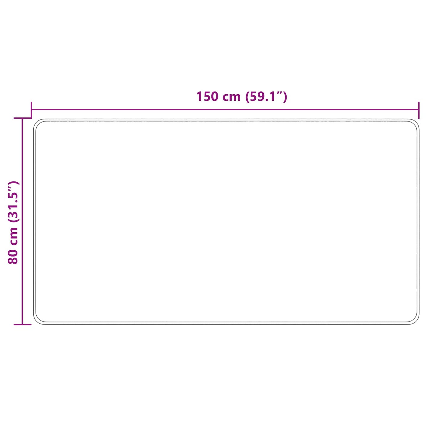 Rug Runner MARSA Cream 80 x 150 cm Polyester and PVC