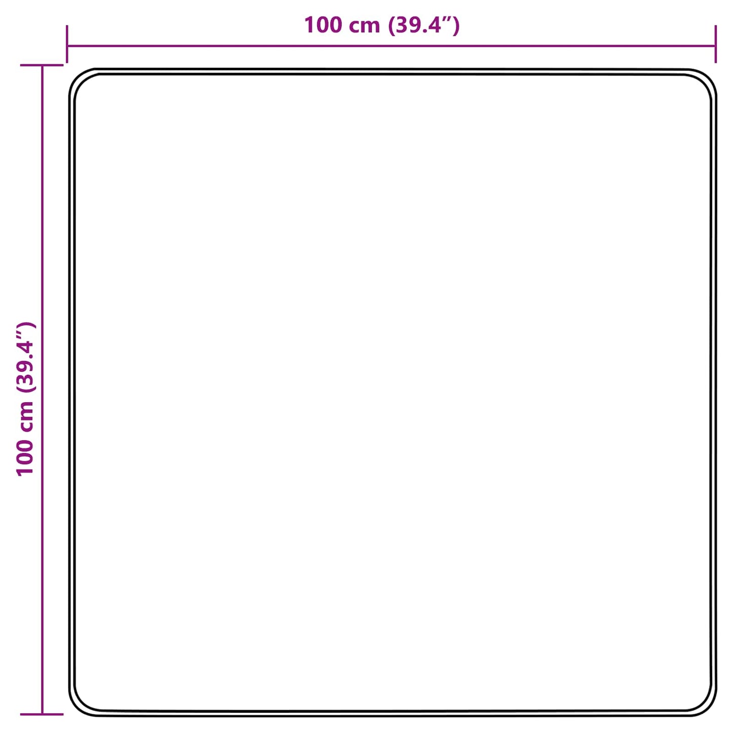 Rug Runner MARSA Cream 100 x 100 cm Polyester and PVC
