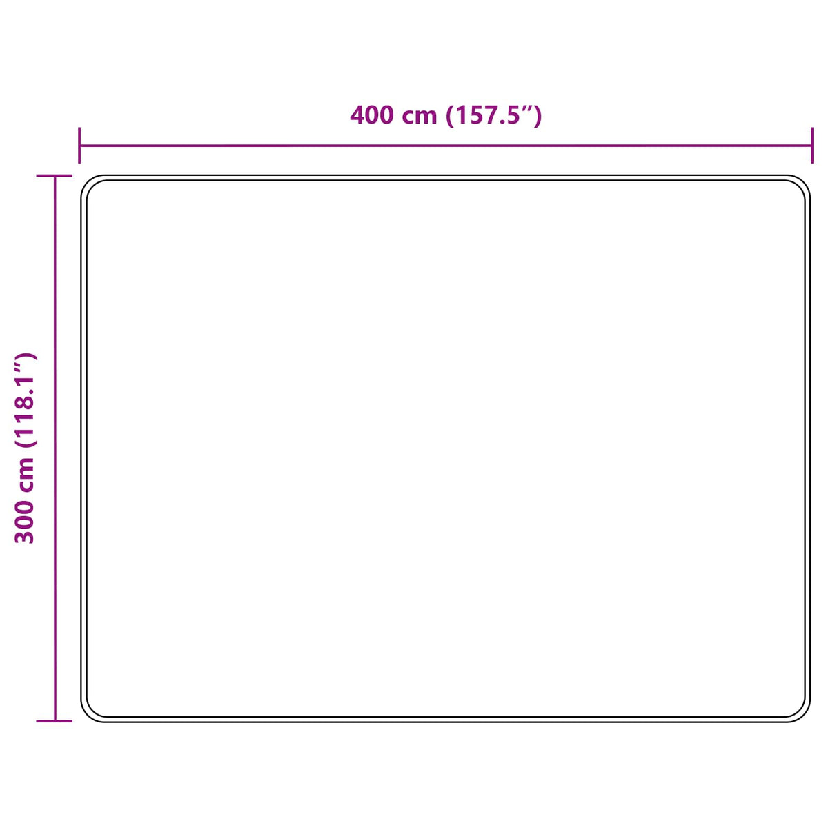 Rug Runner MARSA Cream 300 x 400 cm Polyester and PVC