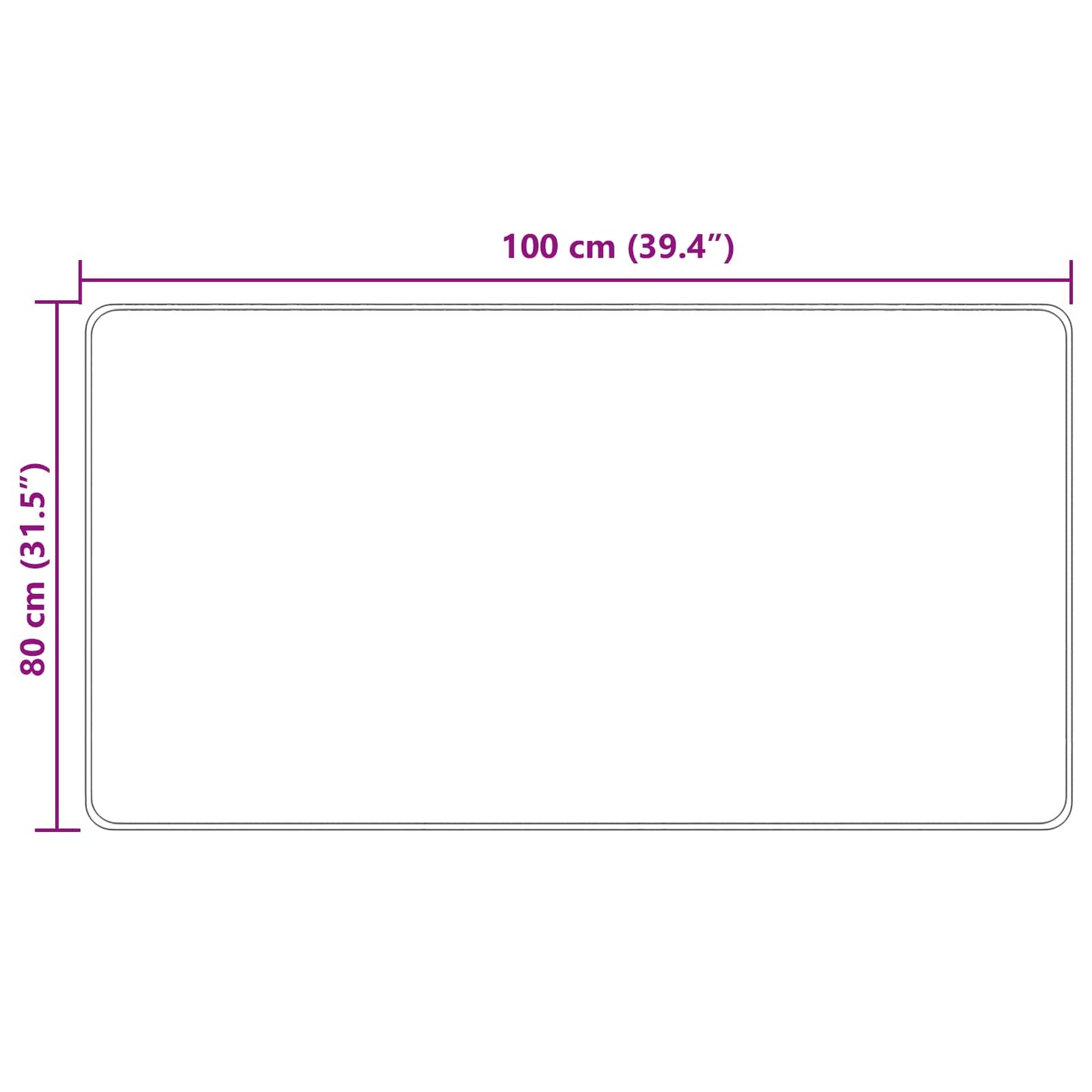 Rug Runner MARSA Multicolour 80 x 100 cm Polyester and PVC