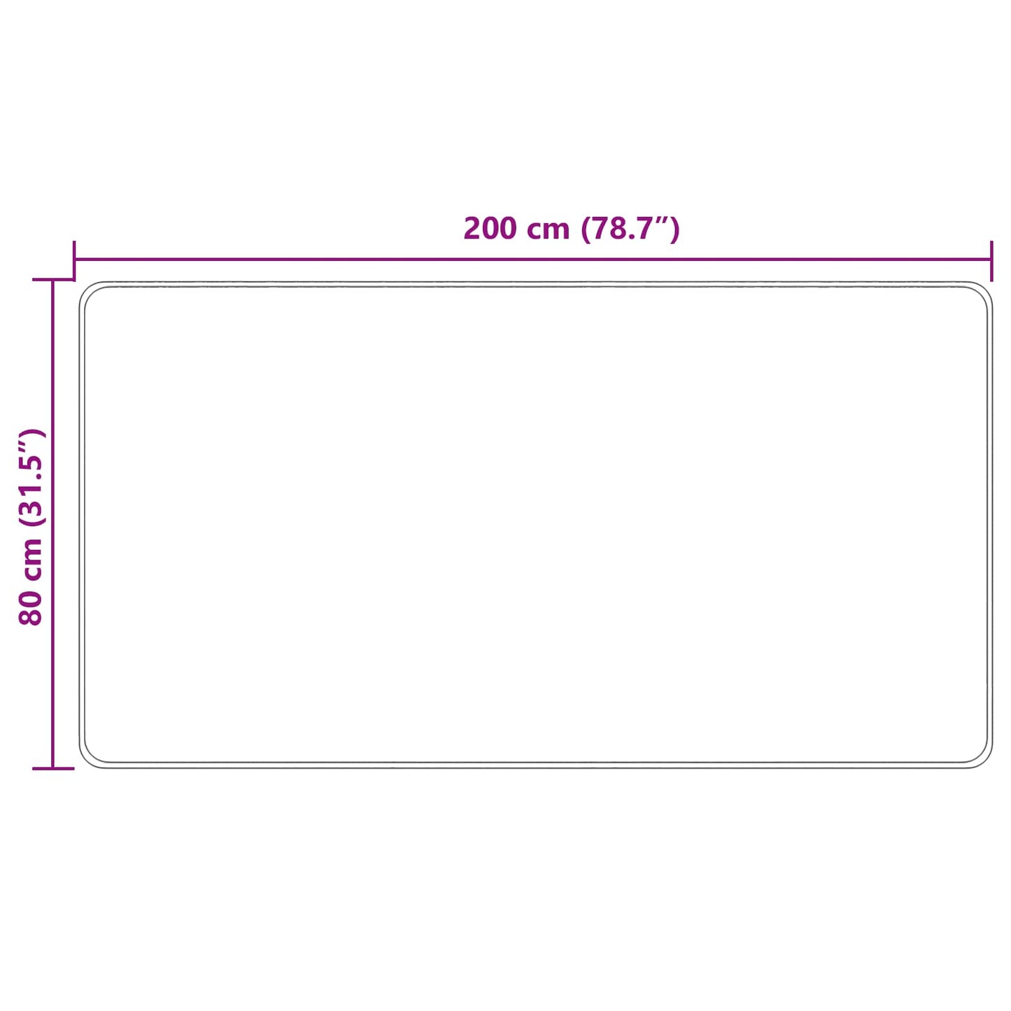 Rug Runner MARSA Multicolour 80 x 200 cm Polyester and PVC