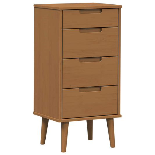 Chest of Drawers MOLDE Caramel 40 x 35 x 82 cm Solid Pine Wood Chest of Drawers MOLDE Caramel 40 x 35 x 82 cm Solid Pine Wood