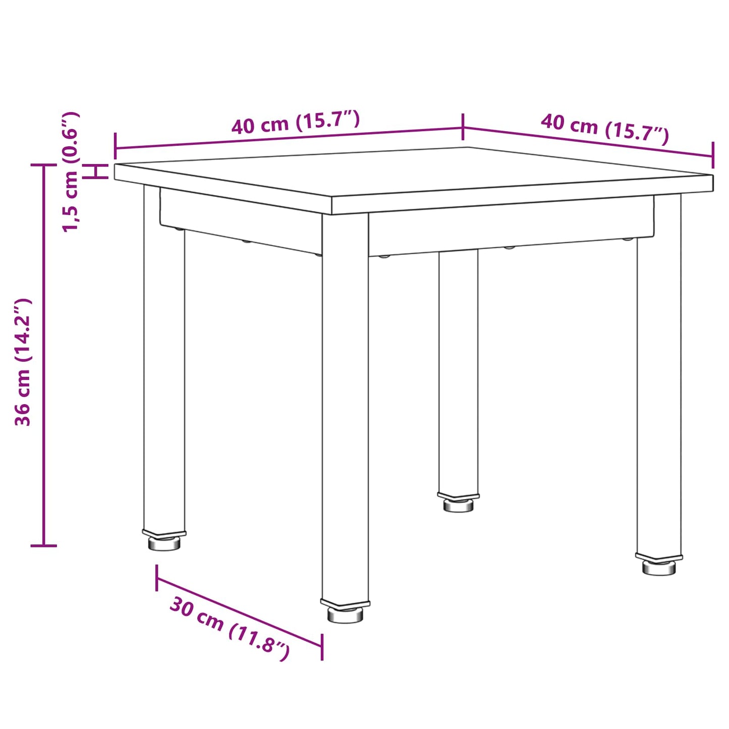 Coffee Table Smoke Oak 40 x 40 x 36 cm Engineered Wood