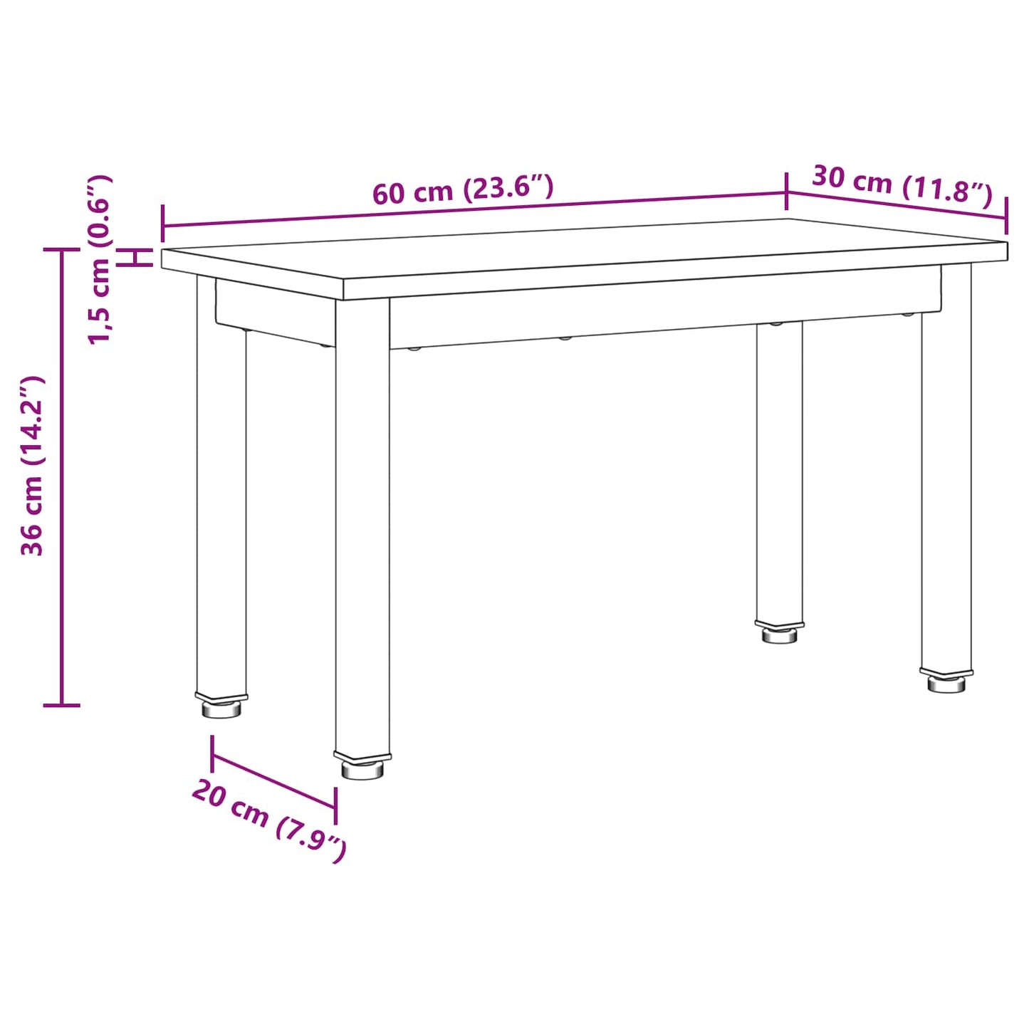 Coffee Table Artisian Oak 60 x 30 x 36 cm Engineered Wood