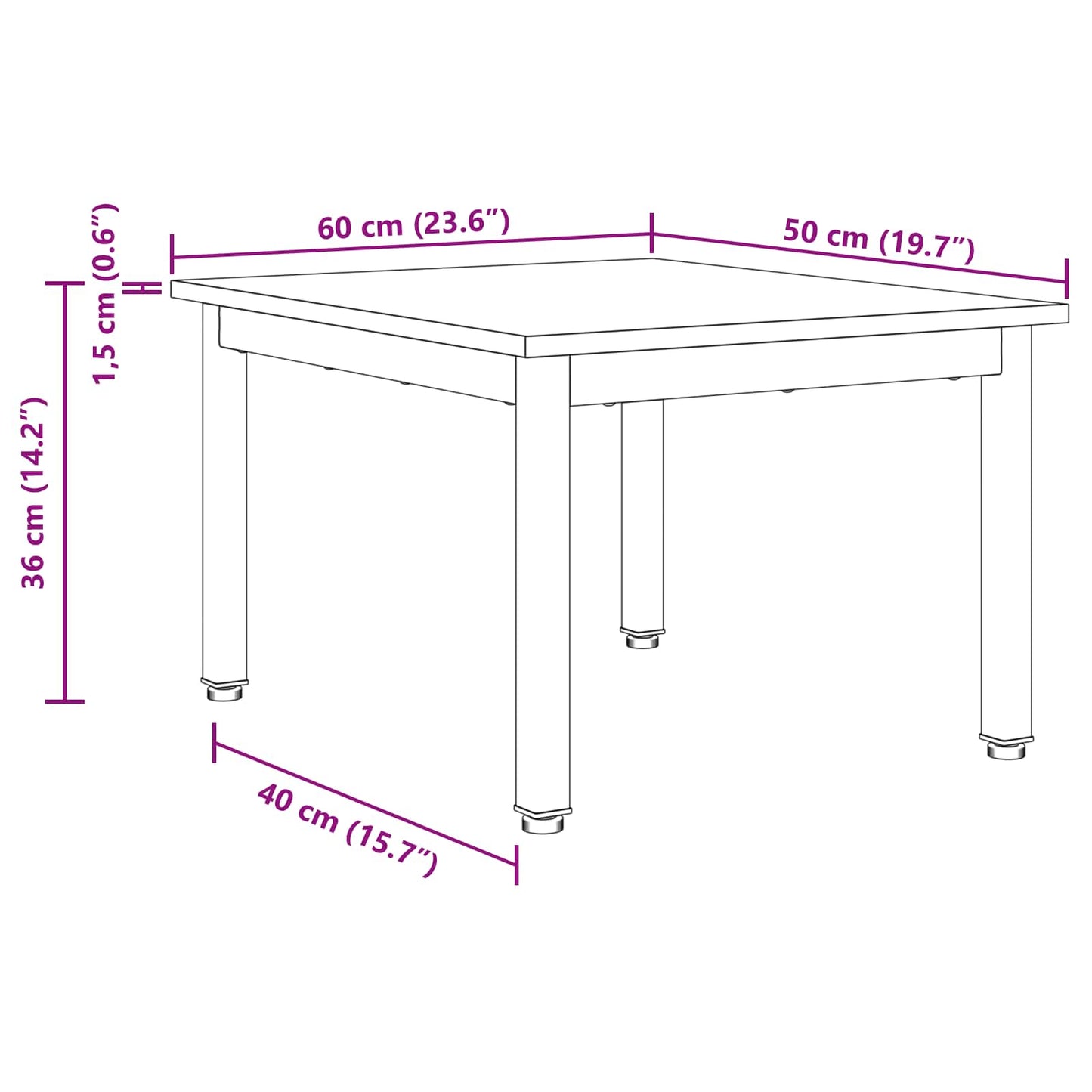Coffee Table Sonoma 60 x 50 x 36 cm Engineered Wood