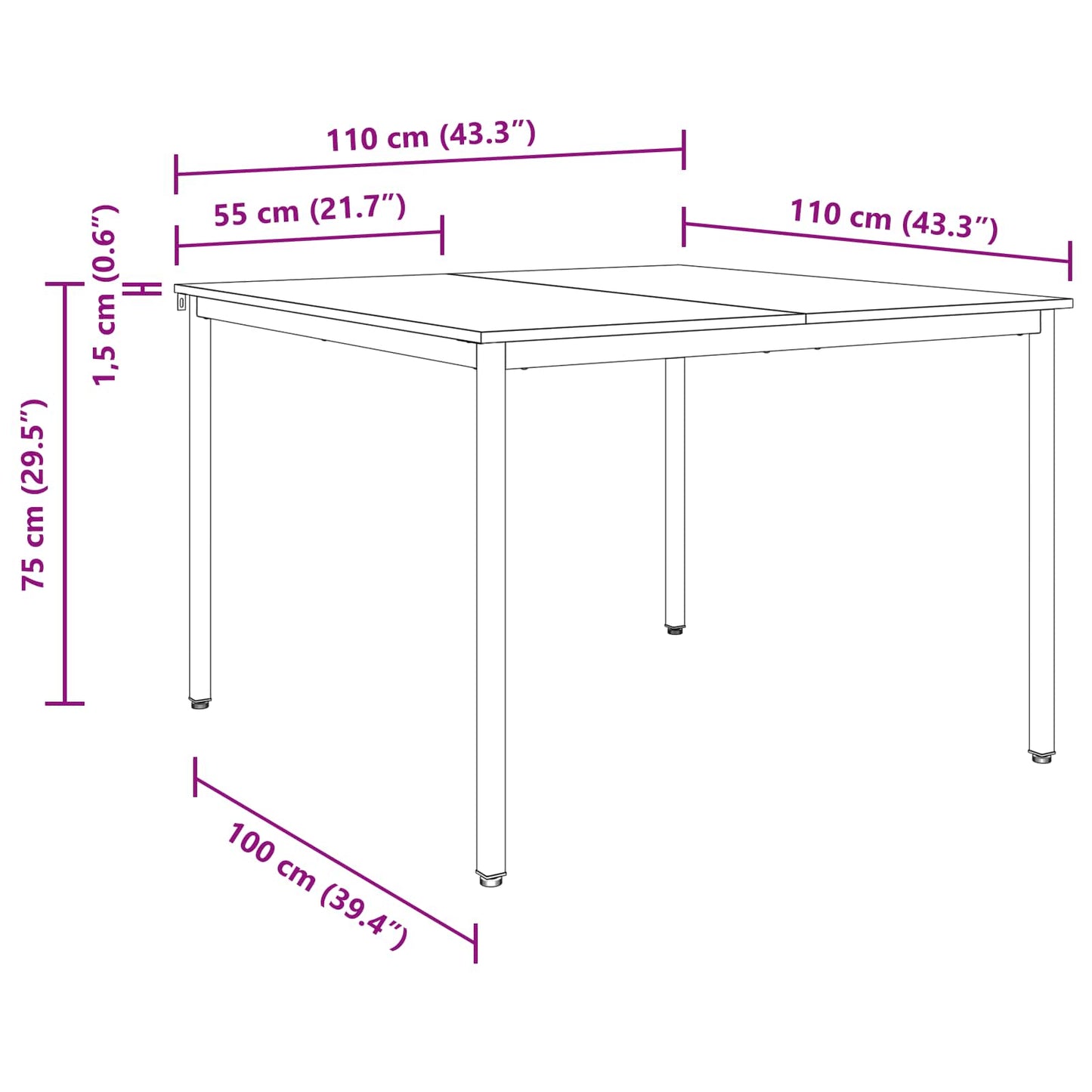 Dining Tables 110 x 110 x 75 cm Engineered Wood Sonoma Oak