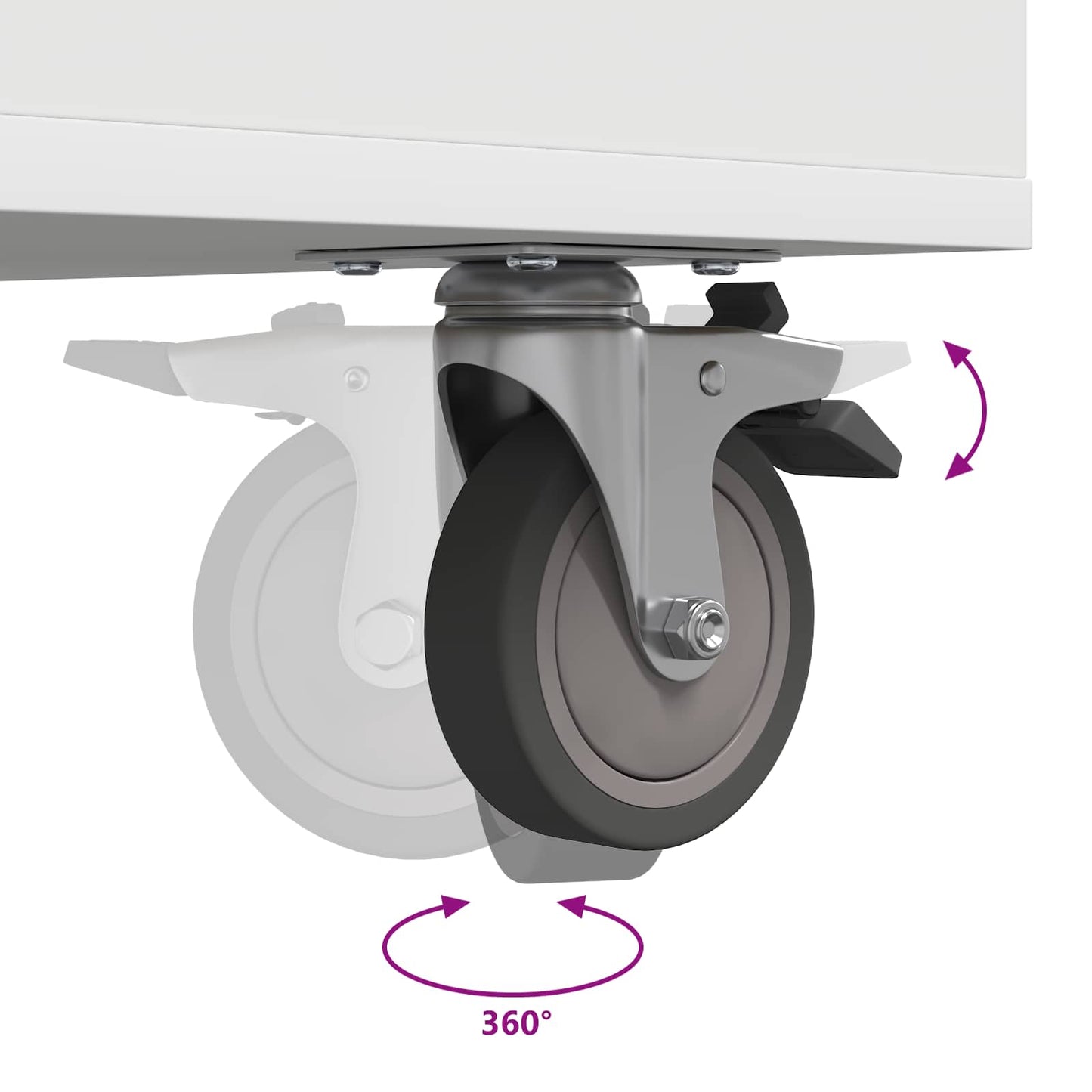Golf Cabinet with Wheel Plain White 90 x 45 x 98 cm