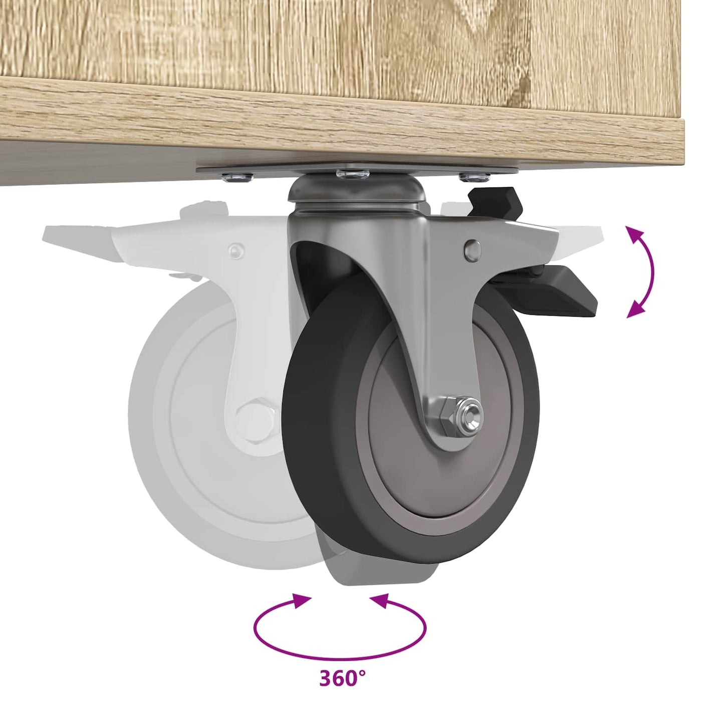 Golf Cabinet with Wheel Plain Sonoma Oak 120 x 45 x 98 cm
