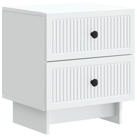 Bedside Cabinet White 43 x 34.5 x 47.5 cm Engineered Wood Bedside Cabinet White 43 x 34.5 x 47.5 cm Engineered Wood