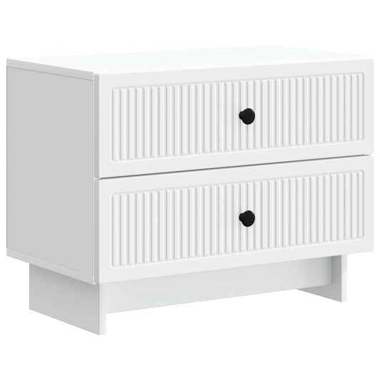 Bedside Cabinet White 62 x 34.5 x 47.5 cm Engineered Wood Bedside Cabinet White 62 x 34.5 x 47.5 cm Engineered Wood