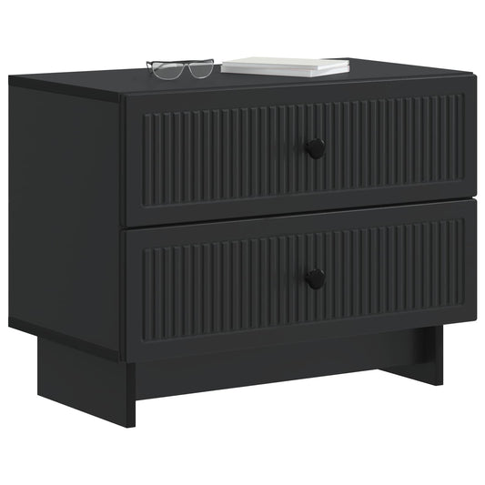Bedside Cabinet Black 62 x 34.5 x 47.5 cm Engineered Wood Bedside Cabinet Black 62 x 34.5 x 47.5 cm Engineered Wood