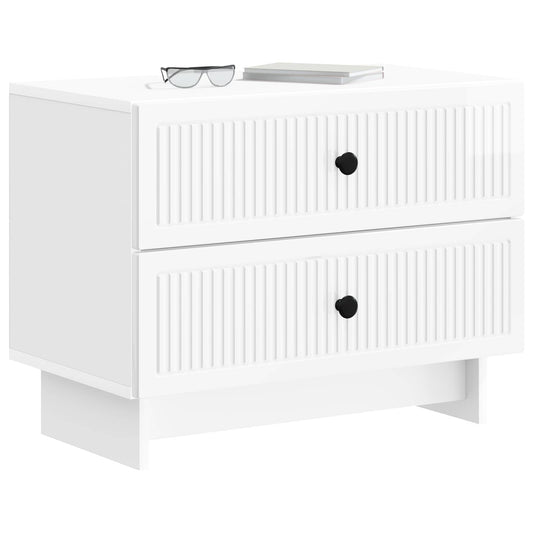 Bedside Cabinet High Gloss White 62 x 34.5 x 47.5 cm Bedside Cabinet High Gloss White 62 x 34.5 x 47.5 cm