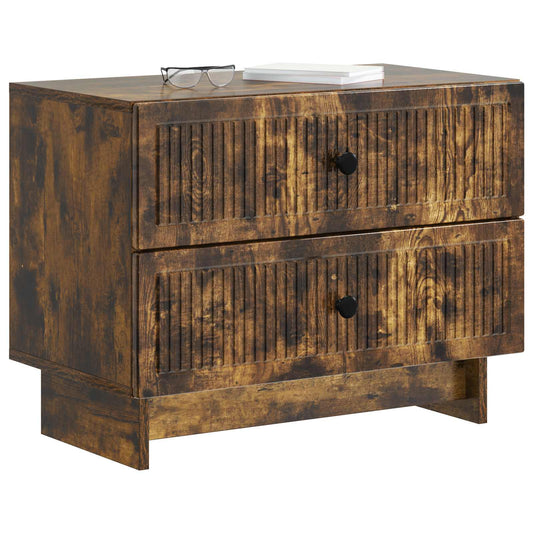Bedside Cabinet Smoked Oak 62 x 34.5 x 47.5 cm Engineered Wood Bedside Cabinet Smoked Oak 62 x 34.5 x 47.5 cm Engineered Wood
