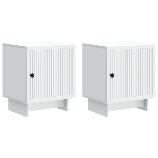 Bedside Cabinet 2 pcs White 43 x 34.5 x 50 cm Engineered Wood Bedside Cabinet 2 pcs White 43 x 34.5 x 50 cm Engineered Wood