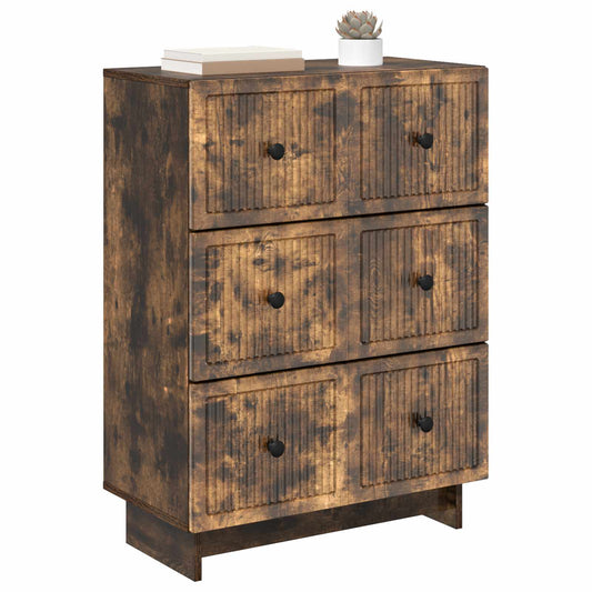 Drawer Cabinet Smoked Oak 66 x 34.5 x 90 cm Engineered Wood Drawer Cabinet Smoked Oak 66 x 34.5 x 90 cm Engineered Wood