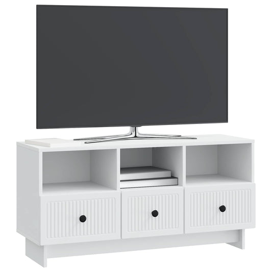 TV Cabinet with Drawer White 102 x 34.5 x 50 cm Engineered Wood TV Cabinet with Drawer White 102 x 34.5 x 50 cm Engineered Wood