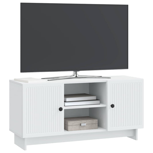 TV Cabinet 102 x 34.5 x 50 cm White Engineered Wood TV Cabinet 102 x 34.5 x 50 cm White Engineered Wood