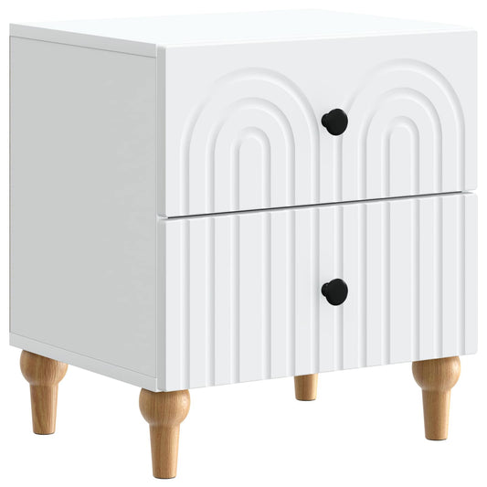 Bedside Cabinet White 43 x 34.5 x 48 cm Engineered Wood Bedside Cabinet White 43 x 34.5 x 48 cm Engineered Wood