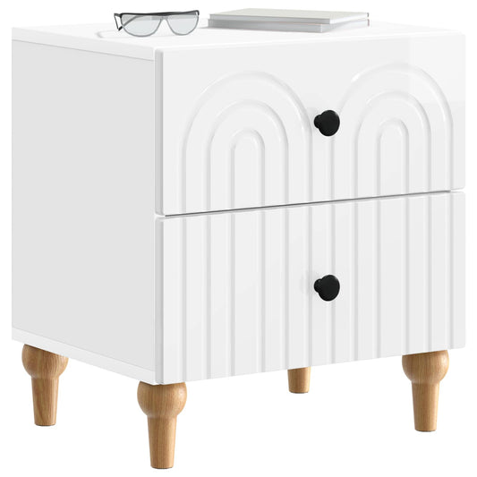 Bedside Cabinet 2 pcs High Gloss White 43 x 34.5 x 48 cm Bedside Cabinet 2 pcs High Gloss White 43 x 34.5 x 48 cm