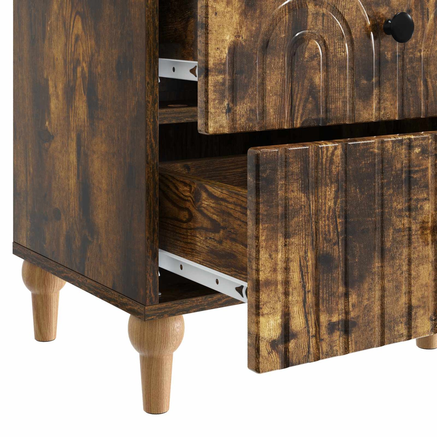 Bedside Cabinet with Drawer 2 pcs Smoked Oak 43 x 34.5 x 48 cm
