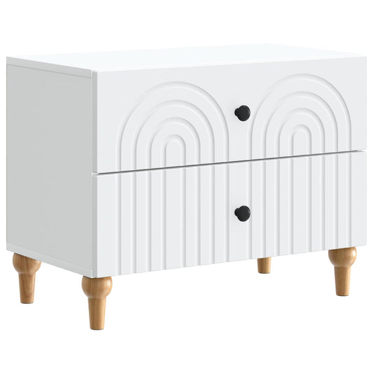 Bedside Cabinet White 62 x 34.5 x 48 cm Engineered Wood Bedside Cabinet White 62 x 34.5 x 48 cm Engineered Wood